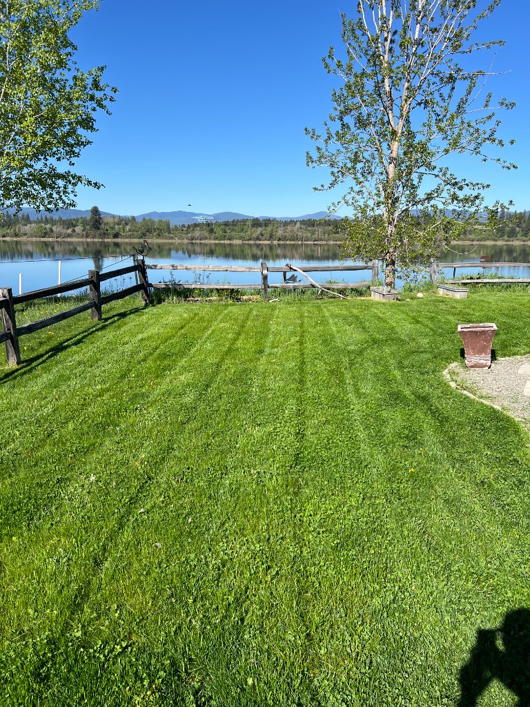 Lawn after Dunmore Lawn Care service — freshly mown with clean stripes