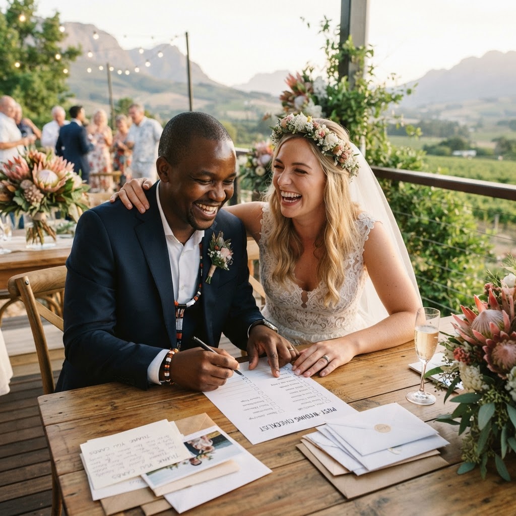 Joyful wedding reception and decor