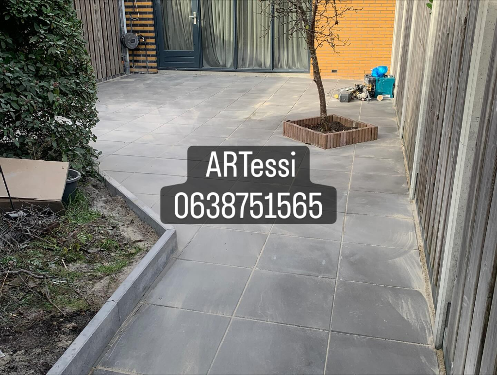 Na renovatie – tegelwerk tuintegels Rotterdam