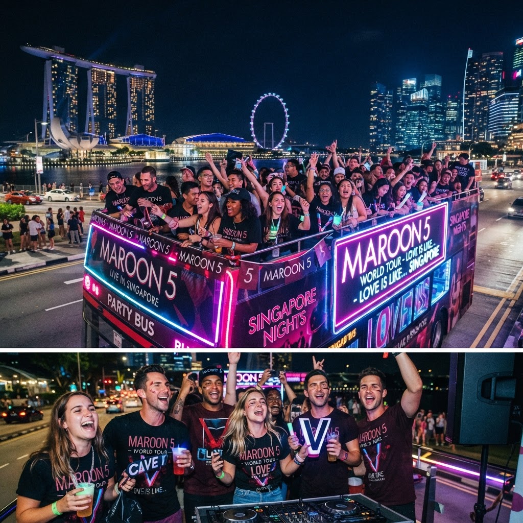 Maroon 5 World Tour - Love Is Like Singapore: Party Bus Afterparty Guide