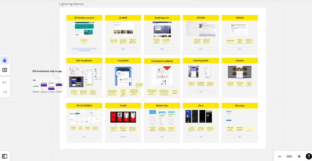 Lightning demos — competitor audit board