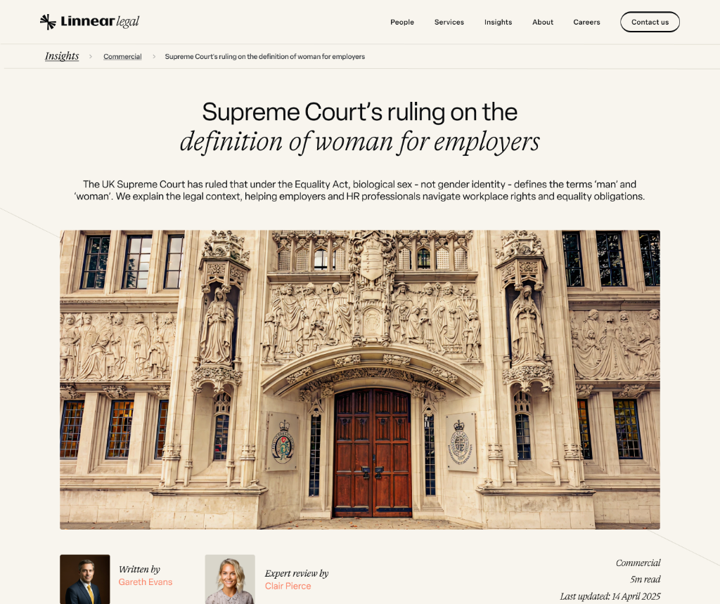 Linnear Legal insight article