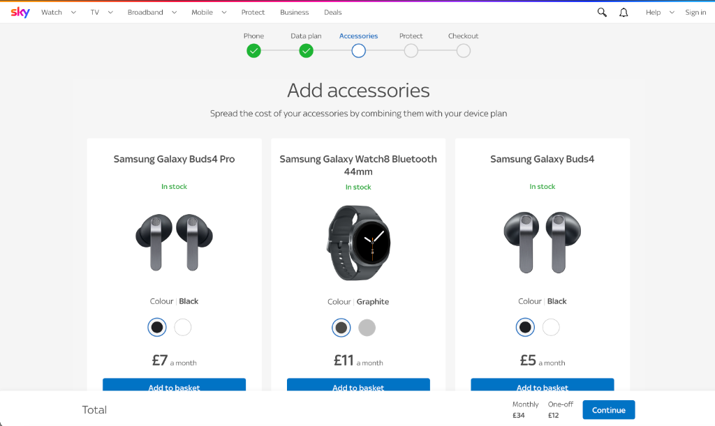 Sky Mobile add accessories step
