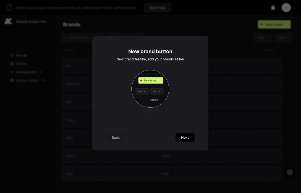 Onboarding overlay