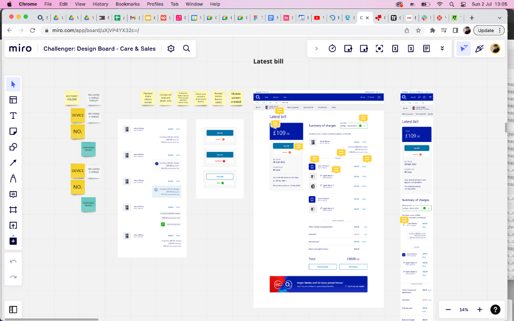 Latest bill — design iterations