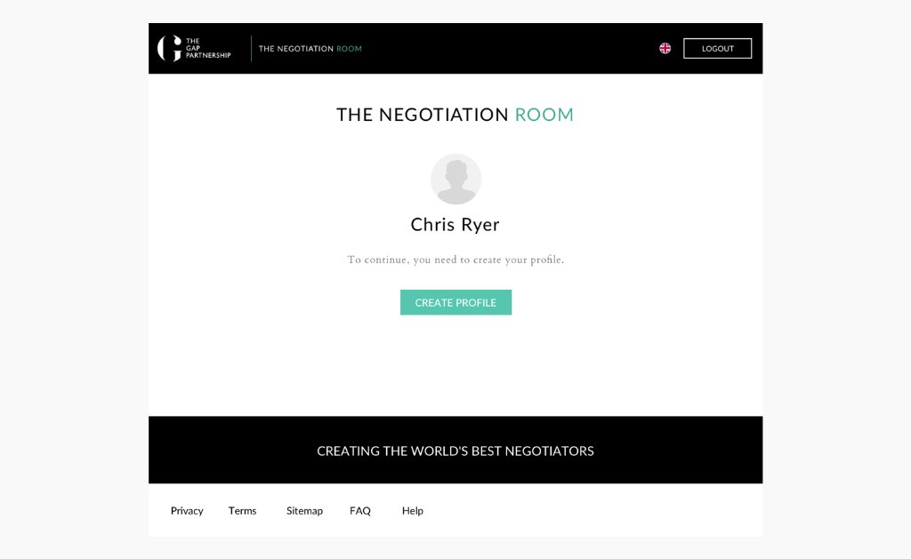 Create profile screen