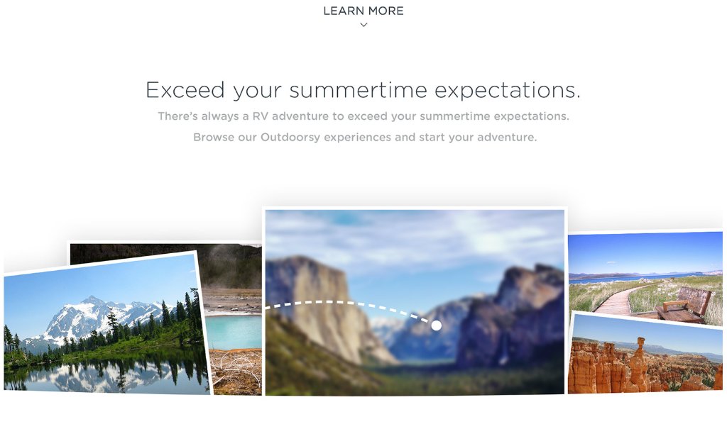 Outdoorsy homepage — full flow