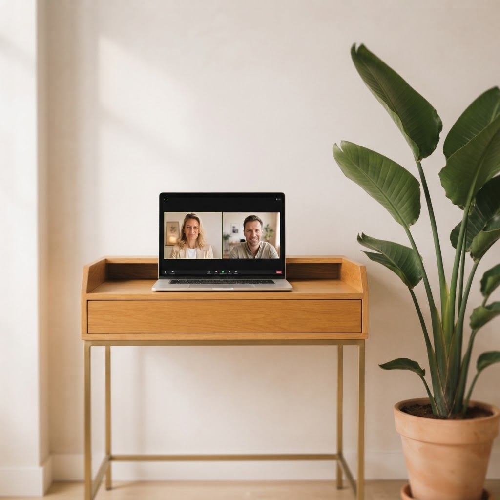 Online-Coaching-Session, digital oder vor Ort