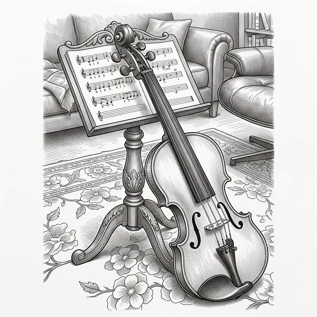 Violin line drawing