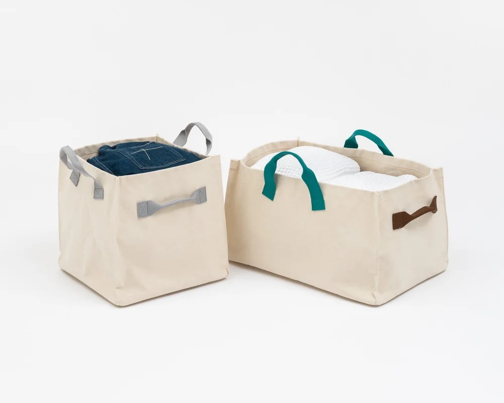 Large Laundry Tote — Teal + Umber