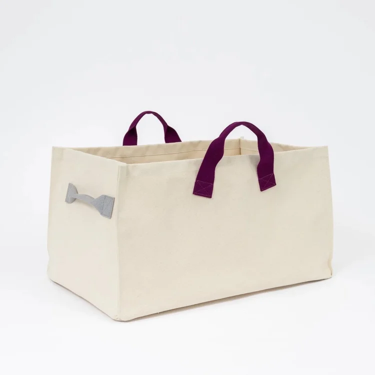 Large Laundry Tote — Plum + Grey