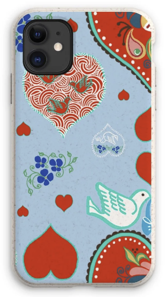 Nordic Folk Hearts Eco Phone Case