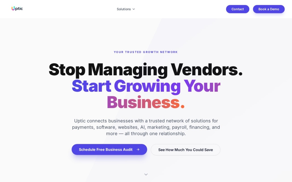 Uptic website screenshot