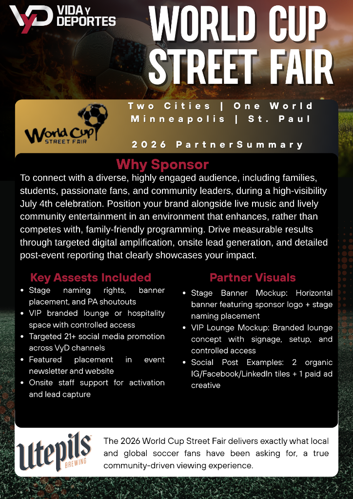 World Cup Street Fair 2026 — VyD Partner One-Pager