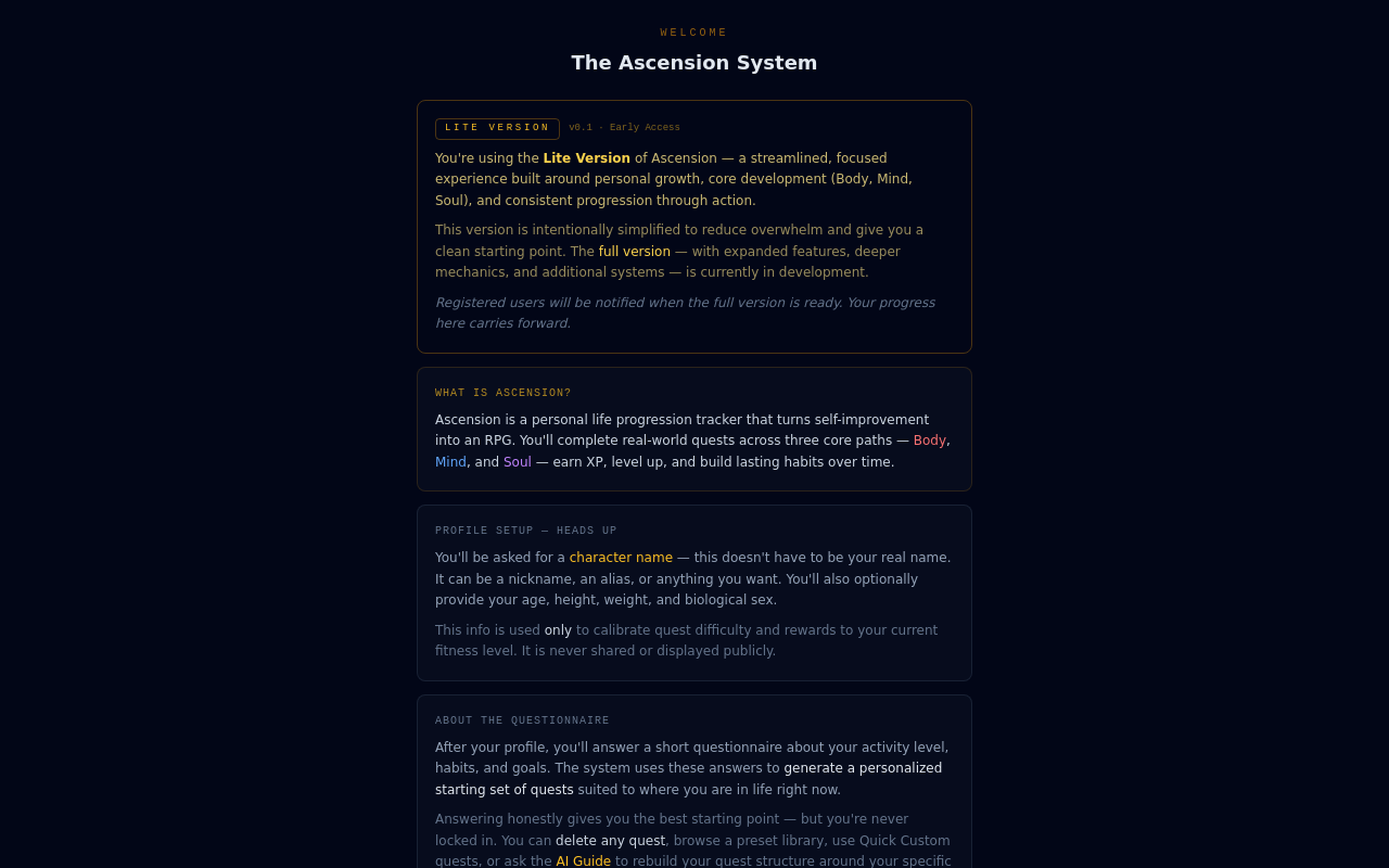 Ascension system screen template preview