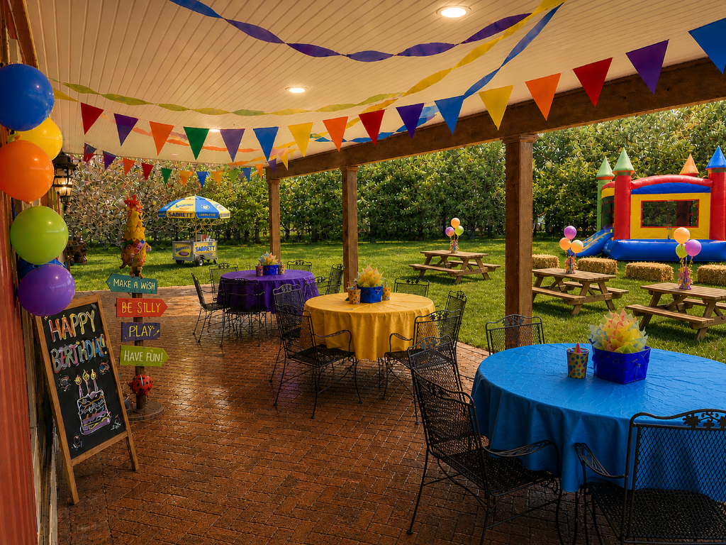 Kids birthday party at Beyer Blossom Estate farm, Wall Township NJ