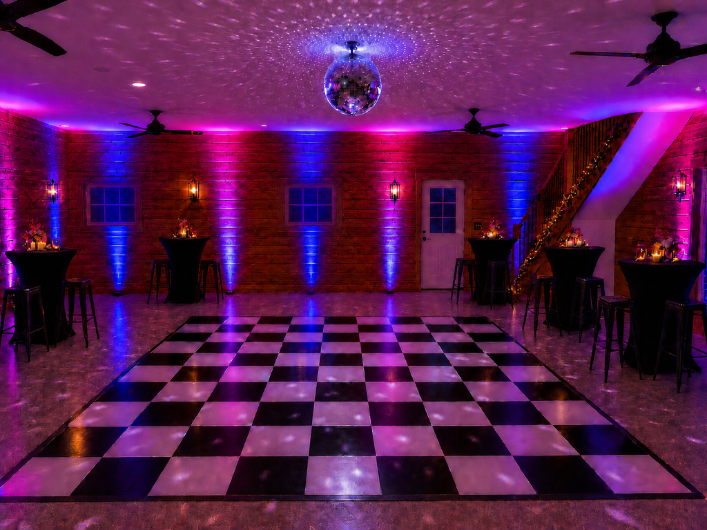 Disco dance party at Beyer Blossom Estate private event venue, Jersey Shore NJ