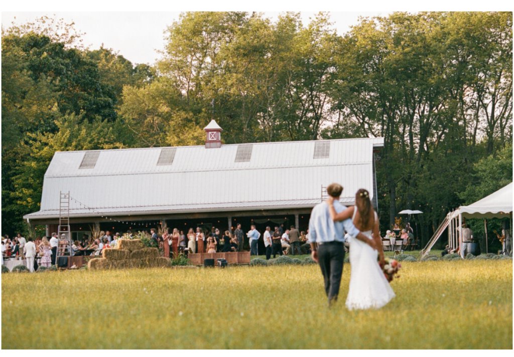 Wedding reception at the barn at Beyer Blossom Estate u-pick lavender farm, Wall Township Monmouth County NJ