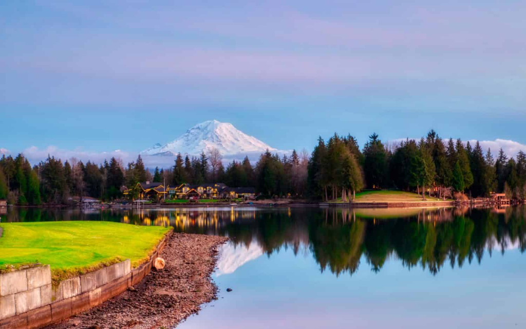 Lake Tapps with Mount Rainier