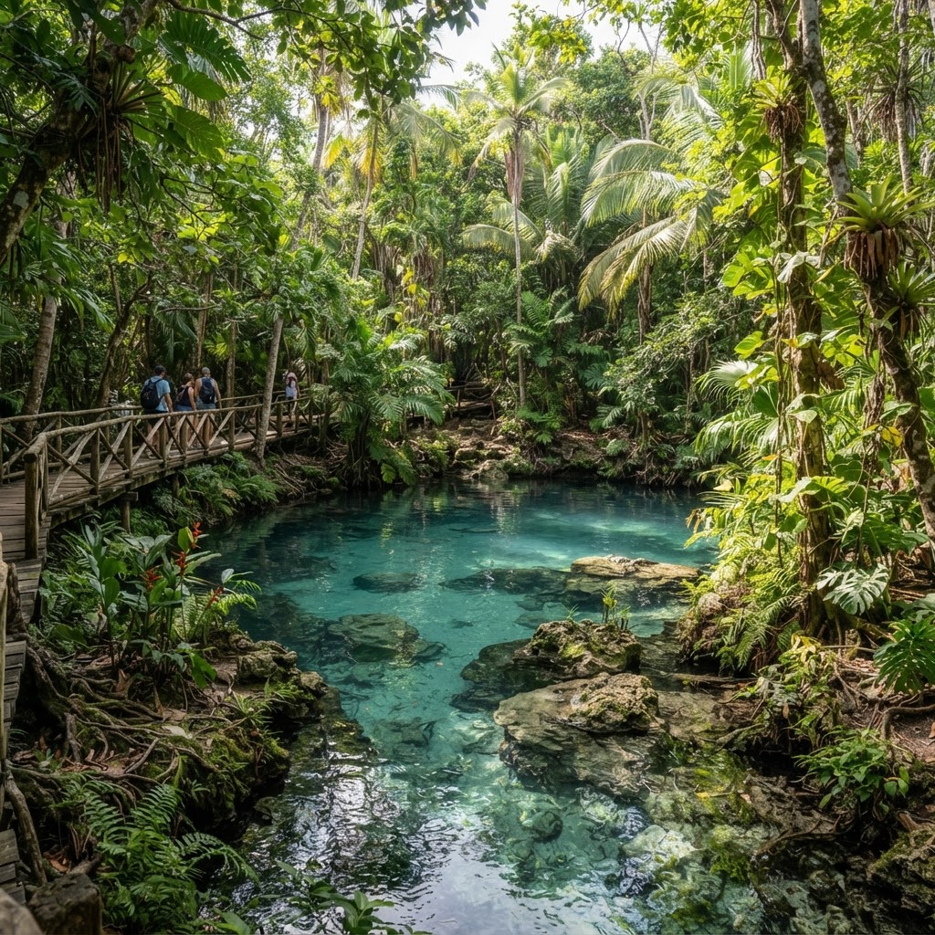 Süßwasserlagune in der Reserva Ecológica Ojos Indígenas