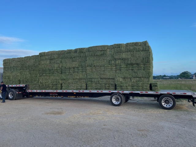 Loaded hay trailer at Long Farm & Ranch Supply