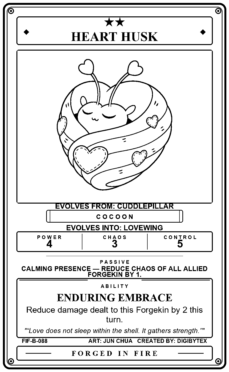 Heart Husk. Forged in Fire engraved card anatomy reference
