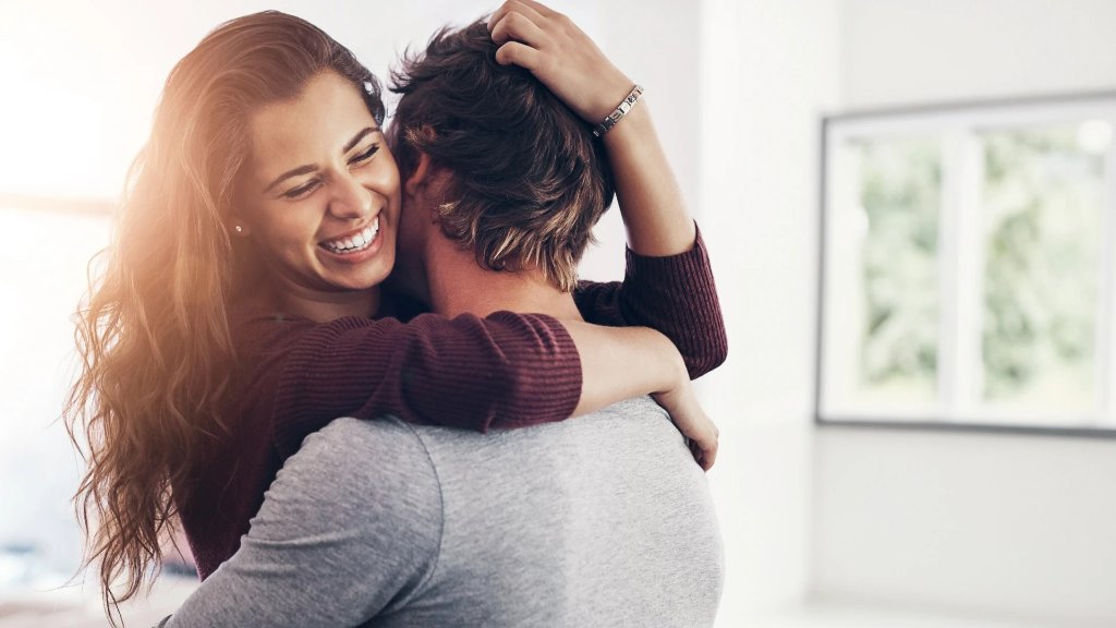 Couple hugging