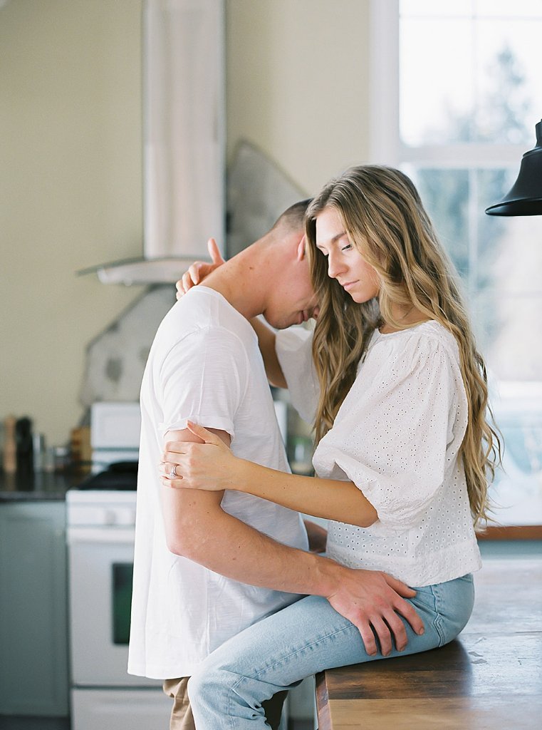 Romantic couple at home