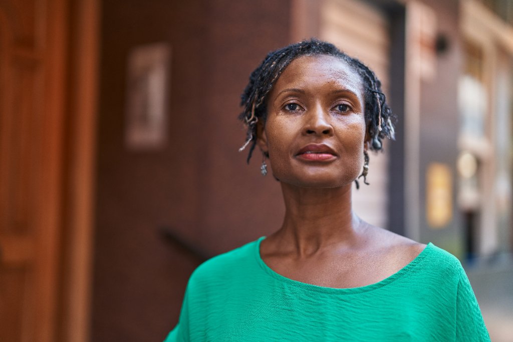 Woman looking forward