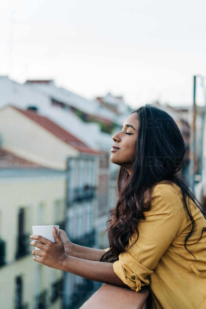 Woman drinking tea