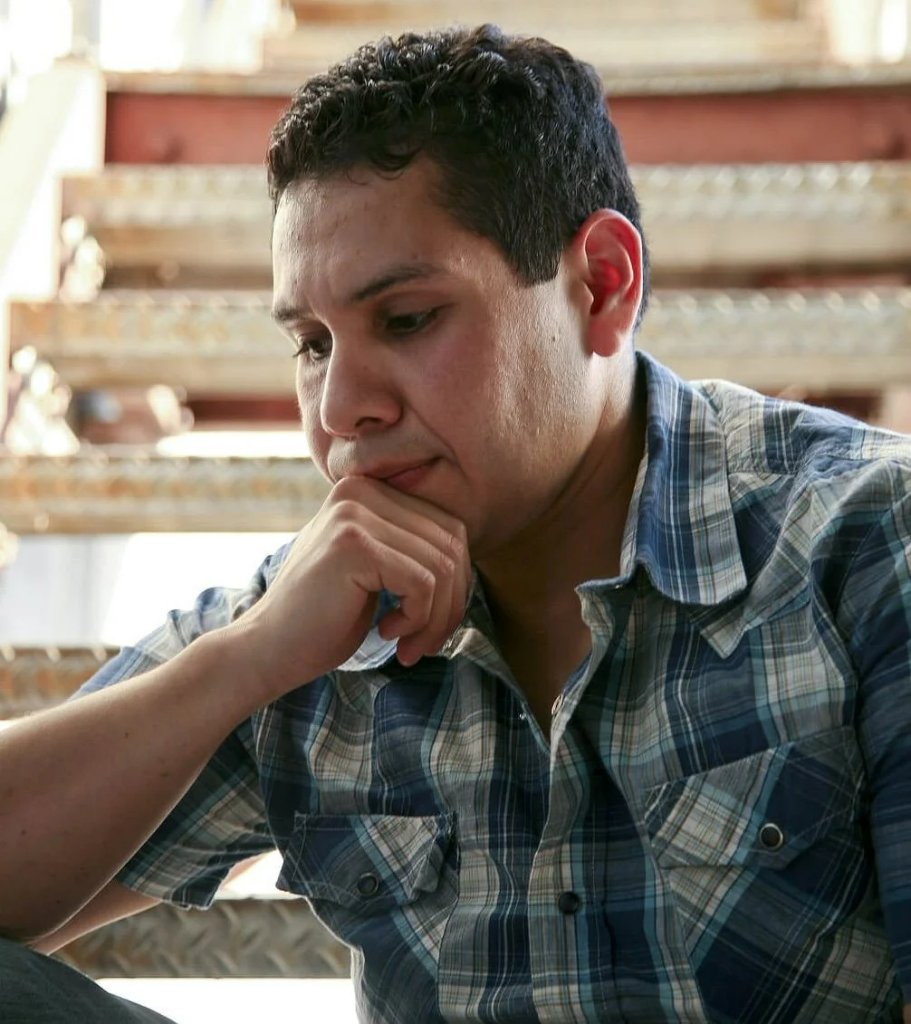 Thoughtful man on stairs