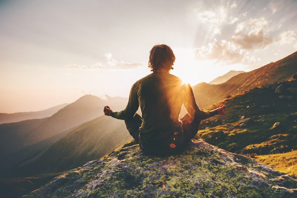 Meditation at sunset