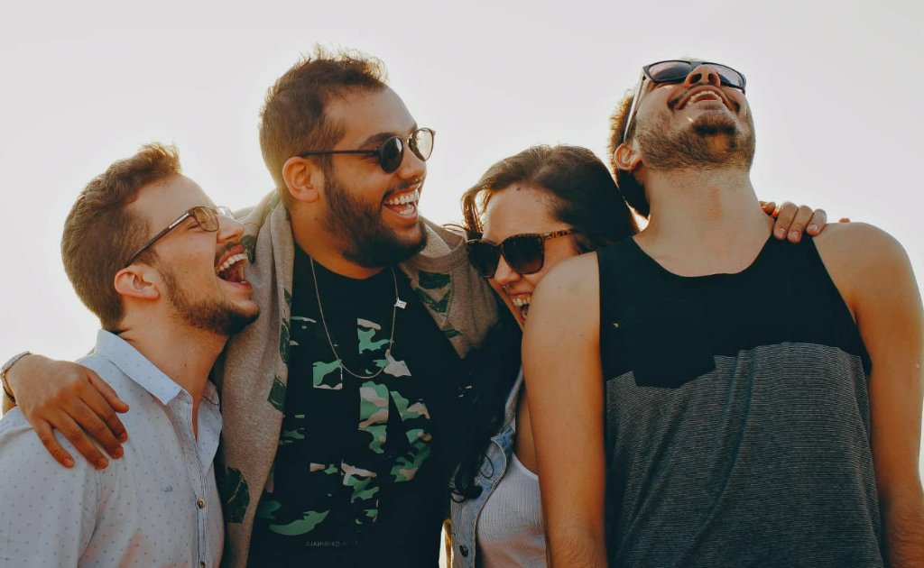 Friends laughing together