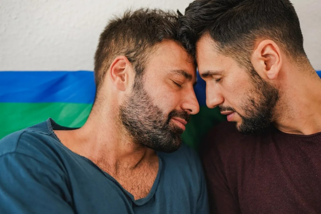 Couple close together