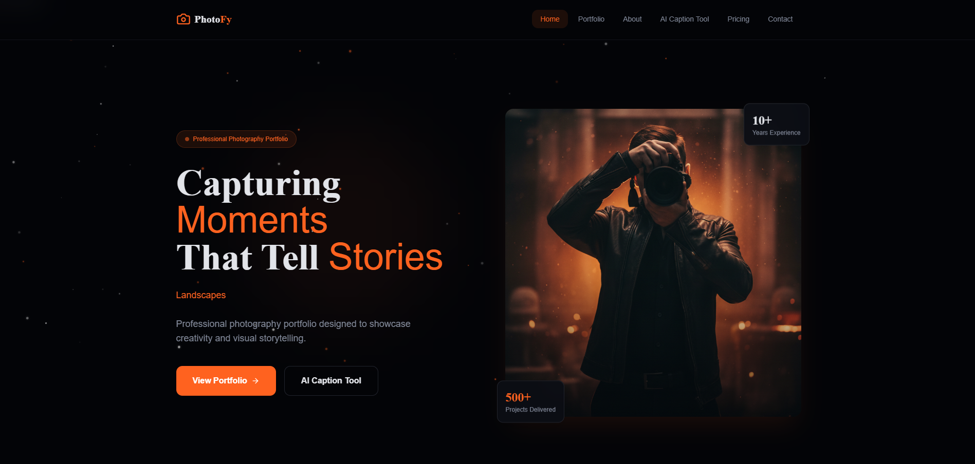 PhotoFy — Photographer Portfolio Website template preview