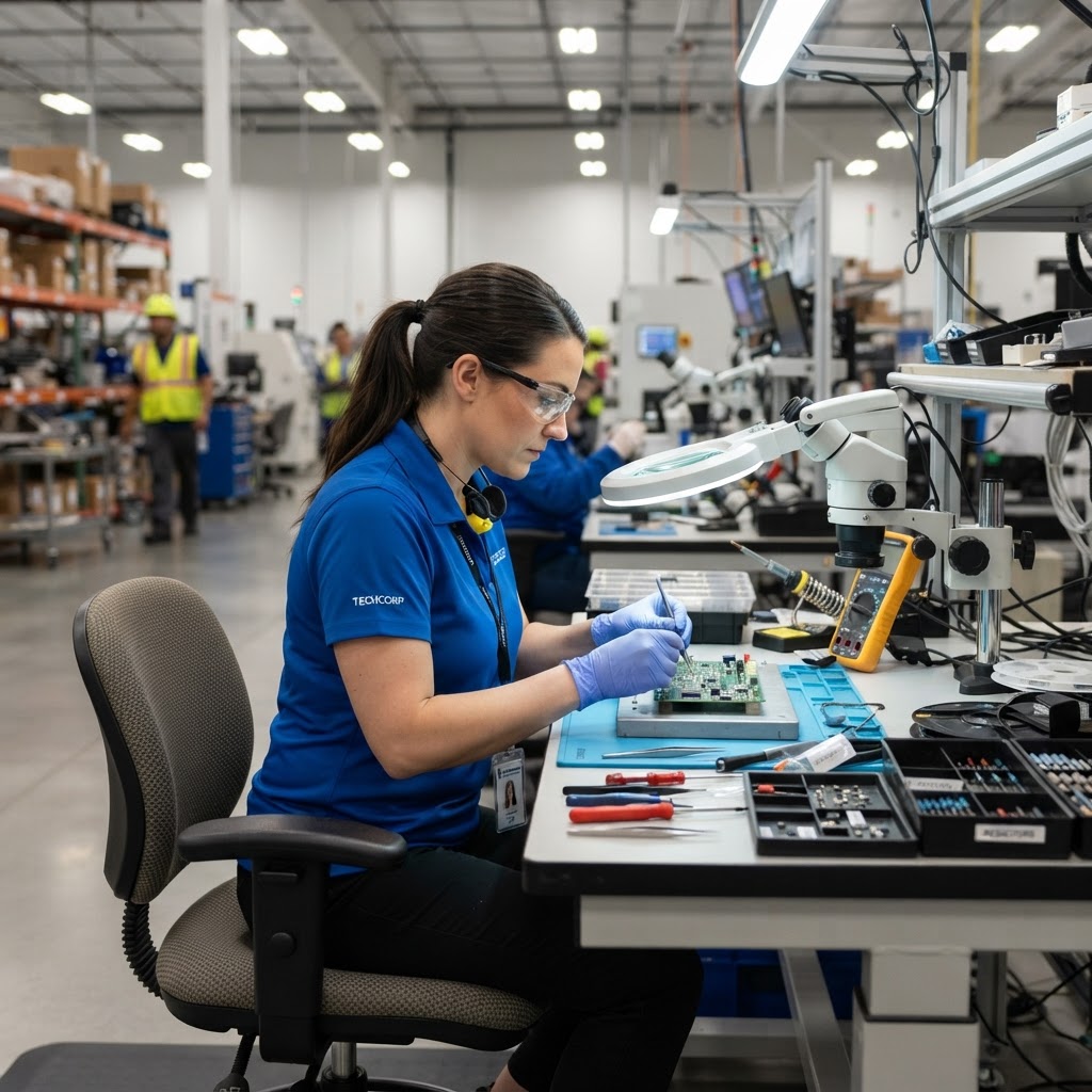 Seated or static manufacturing task station