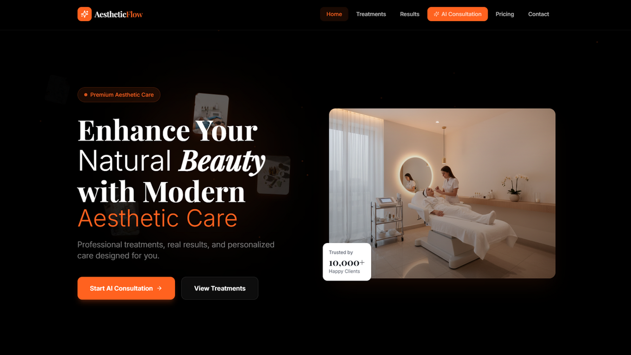AestheticFlow — AI Creative Agency  template preview