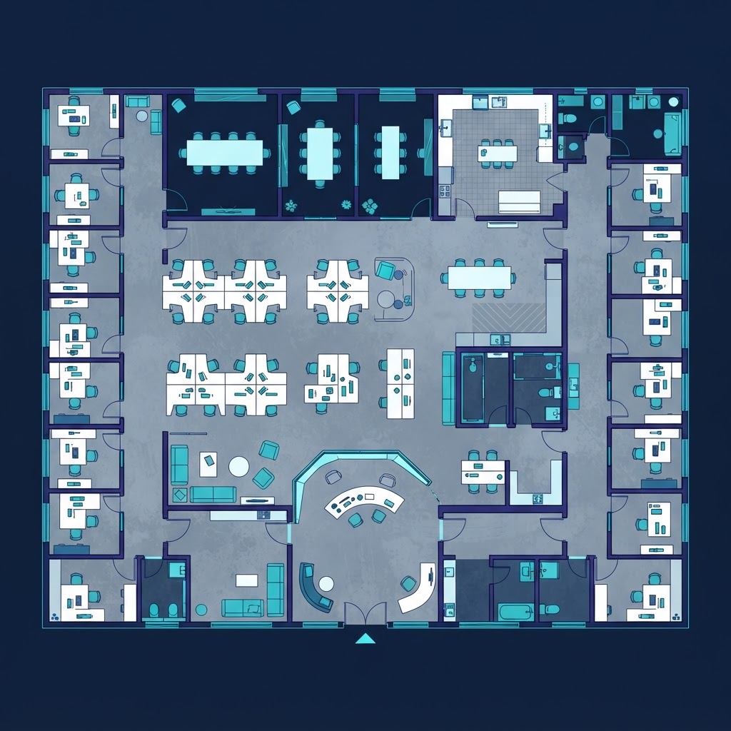 OfficeQube Hybrid Private Office floorplan