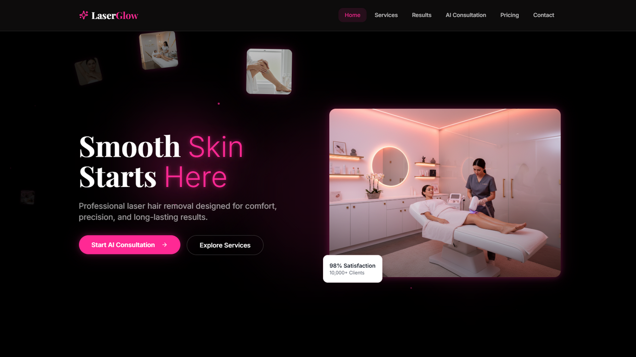 LaserGlow — Laser Hair Removal Agency Website template preview