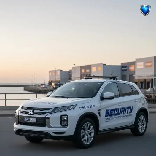 CPS branded security patrol vehicle at Central Coast harbour