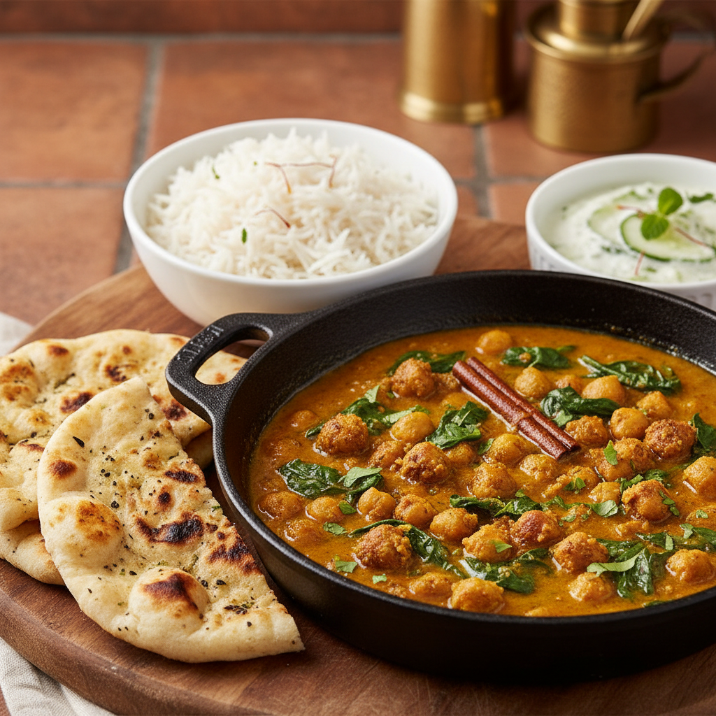 Cinnamon Spiced Chickpea & Spinach Curry