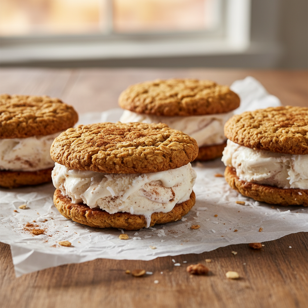 Cinnamon Coconut Ice Cream Sandwiches