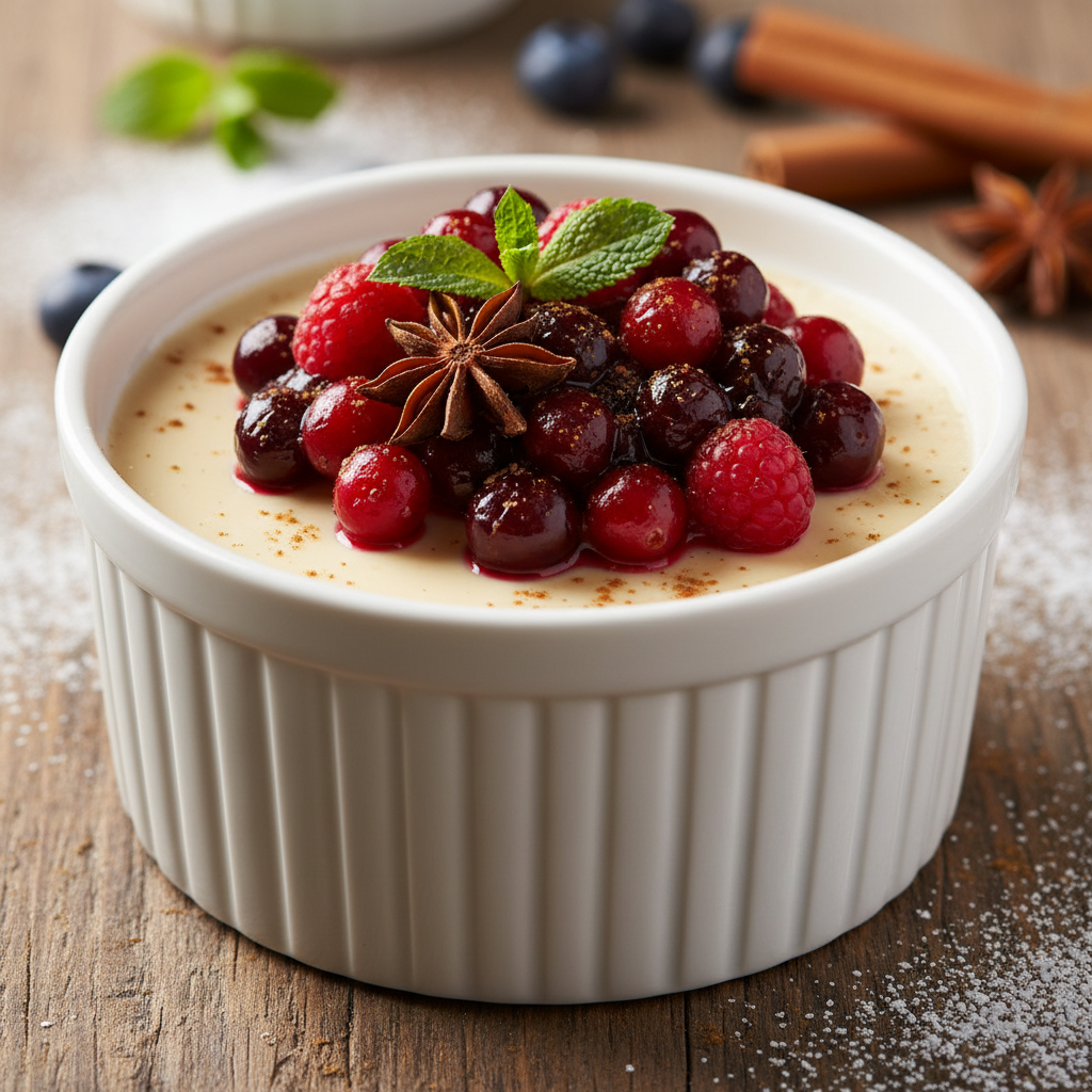 Cinnamon Berry Panna Cotta