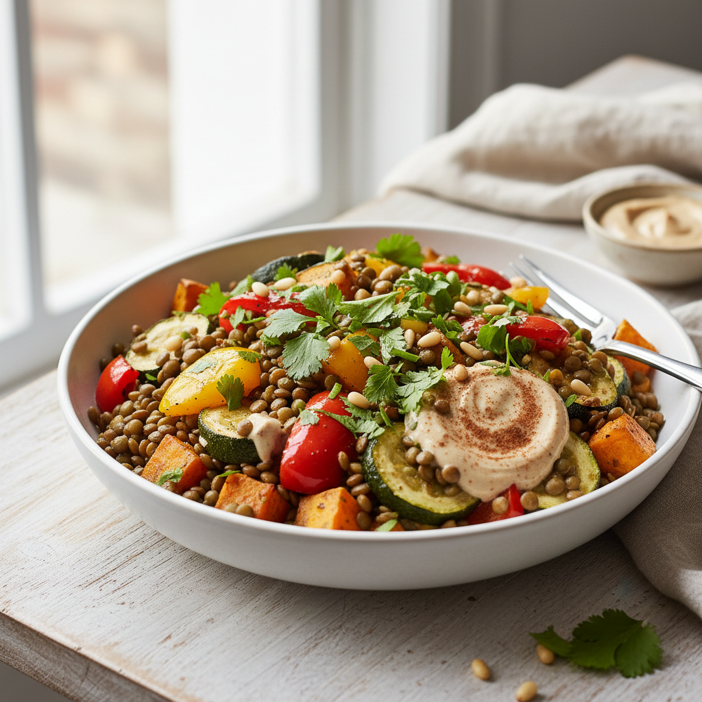 Cinnamon Warm Lentil Salad