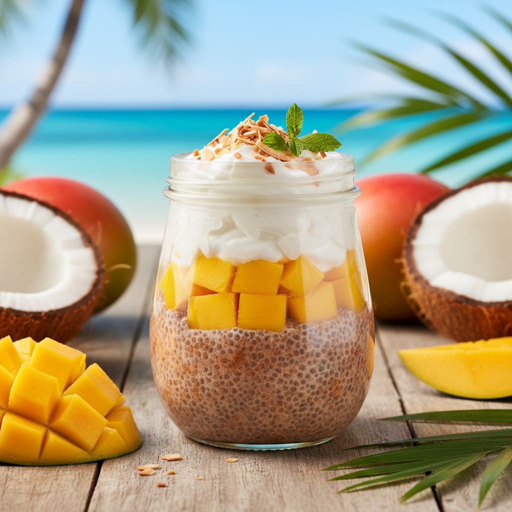 Cinnamon Chia Pudding with Mango