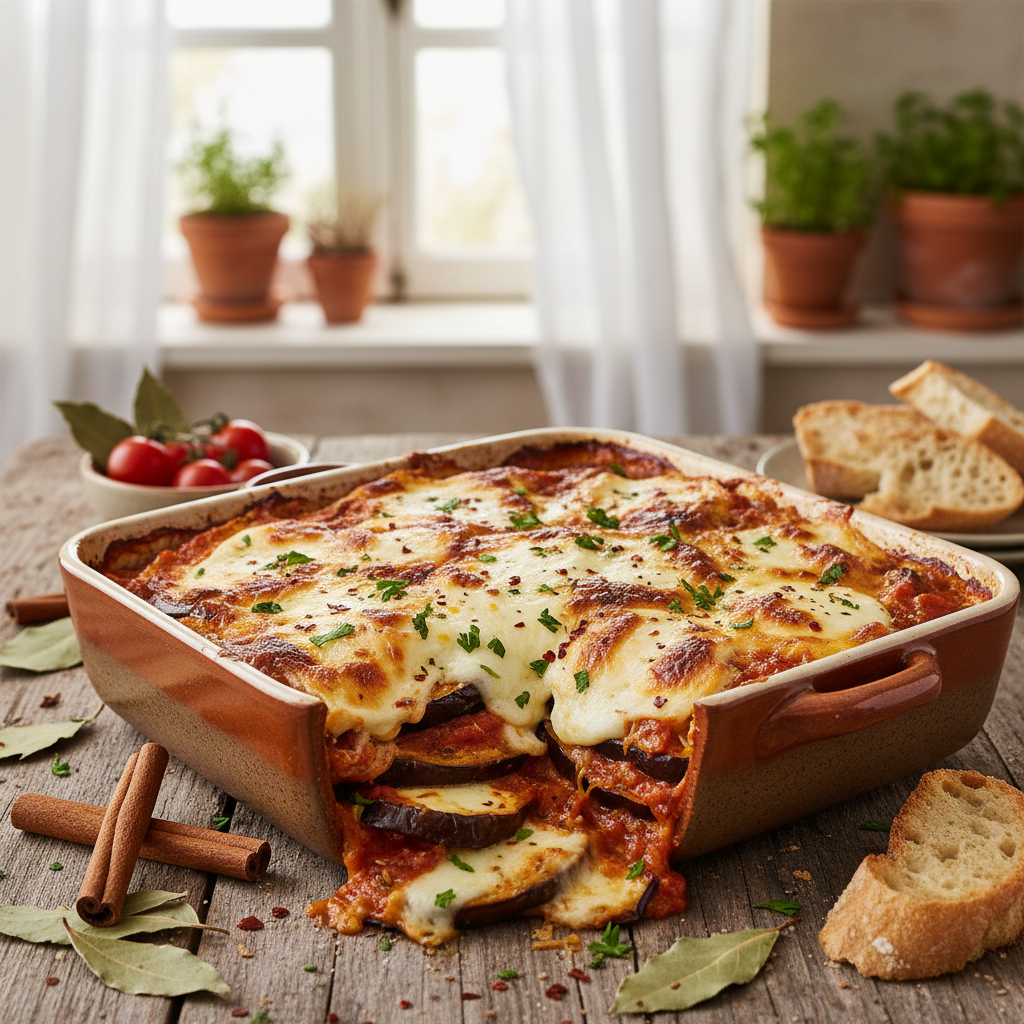 Cinnamon Aubergine Bake