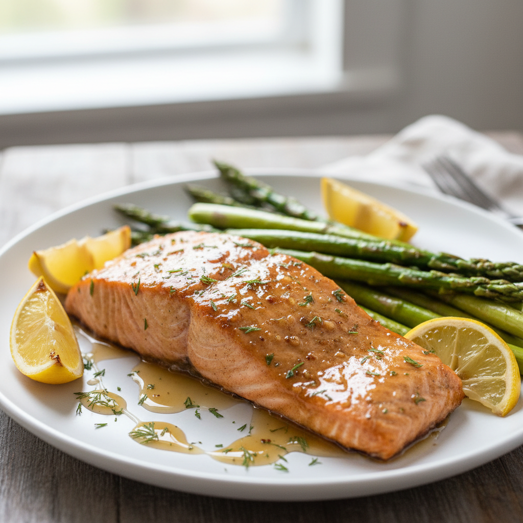 Baked Cinnamon Honey Glazed Salmon