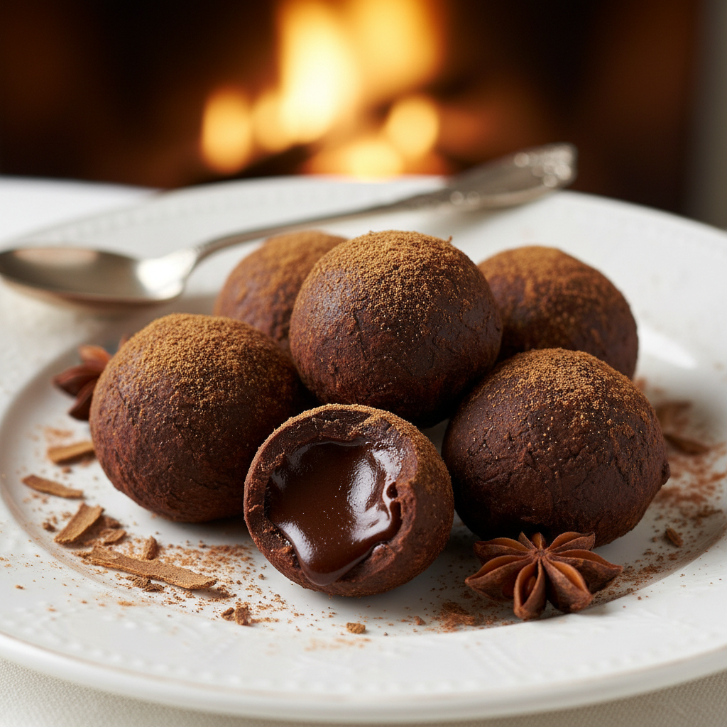 Cinnamon Dark Chocolate Truffles