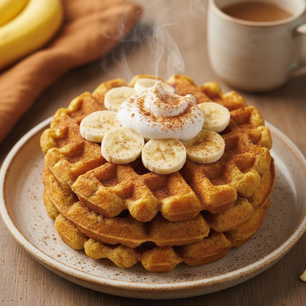 Cinnamon Sweet Potato Waffles