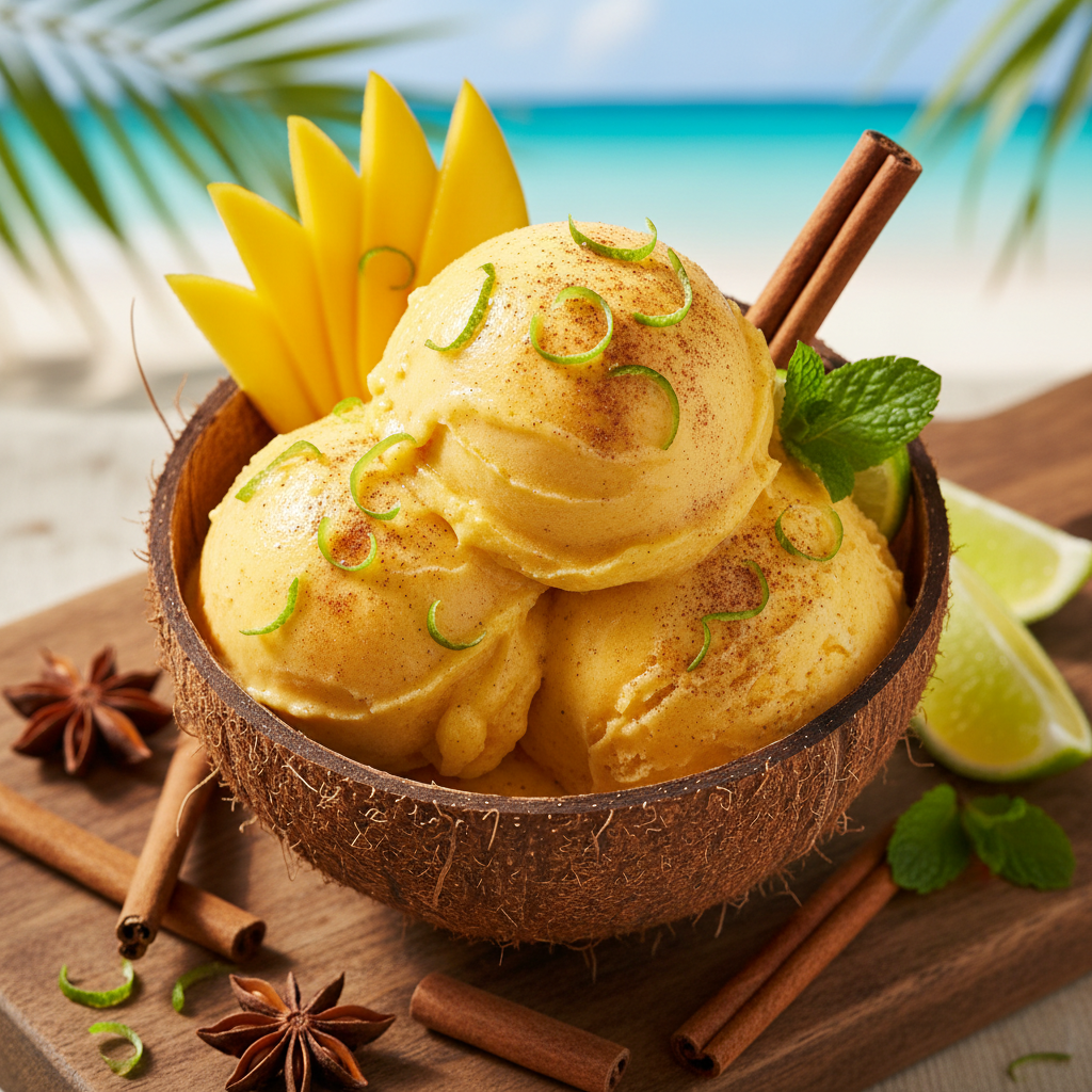 Cinnamon Mango Sorbet